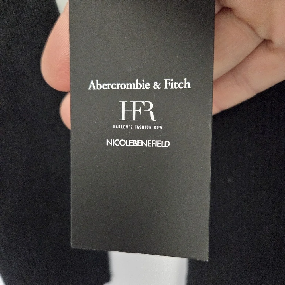 Abercrombie & Fitch HFR Nicole Benefield Black Sweater Maxi Dress Medium Petite